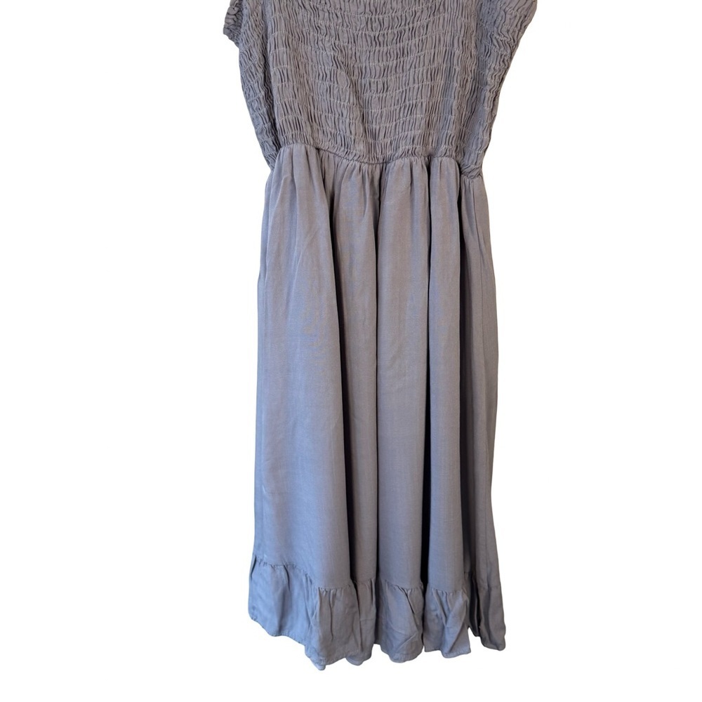 Olivia + James Gray Blue Smoked Ruffle Mini Dress Size M Feminine Summer Flowy - Picture 9 of 11